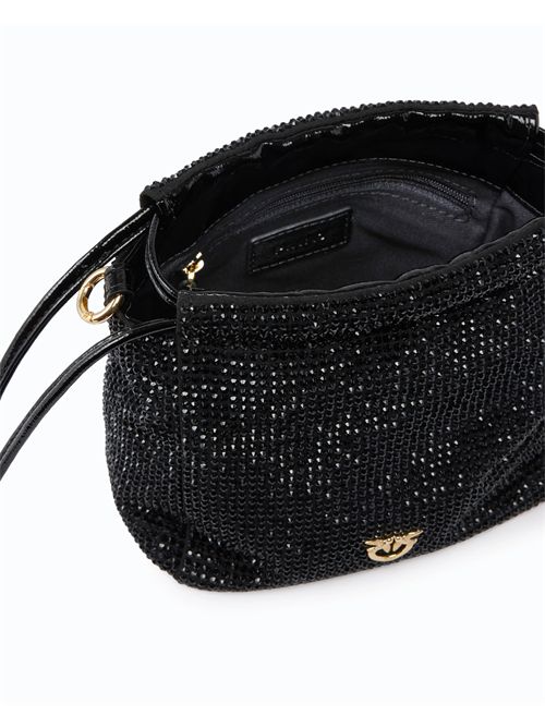 Borsa secchiello a spalla in tessuto full strass con fiore PINKO | 107678A2WF/Z99Y